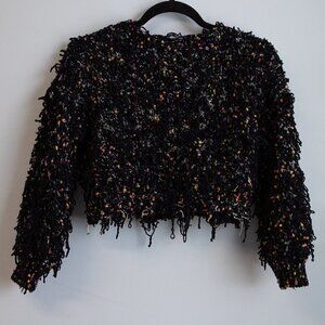 Sweet Generis black distressed crop sweater-M/L
